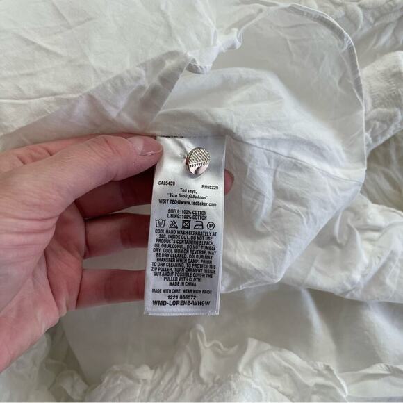 Ted Baker Lorene White Floral Embroidered Halter Fit & Flare Dress - Picture 8 of 9